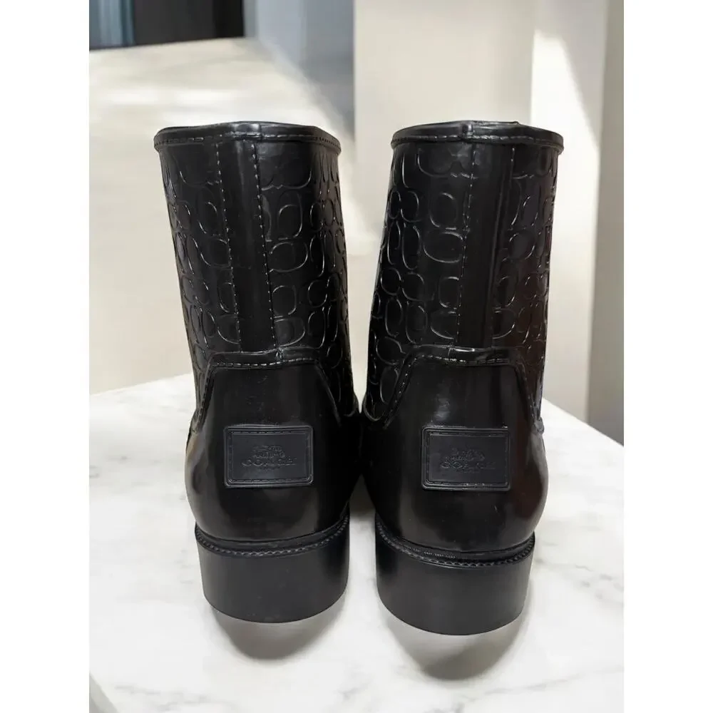 Coach FG1877 Classic Signature Embossed Rain Boot Size 10B